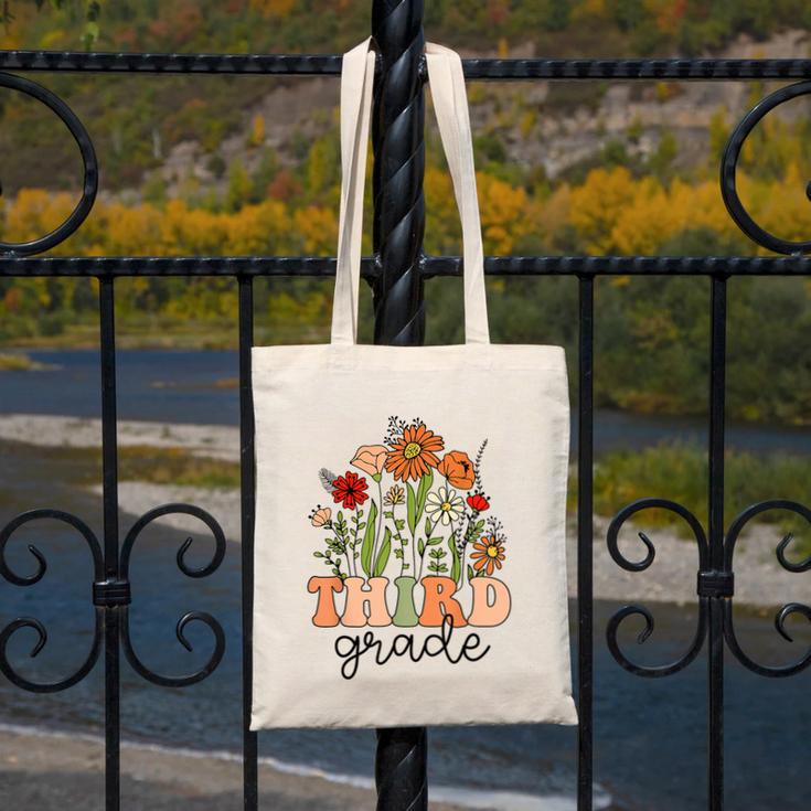 Groovy Third Grade Wildflowers Back To School 3rd Grade Canvas Tote Bag Groovy Third Grade Wildflowers Back To School 3rd Grade Canvas Tote Bag
