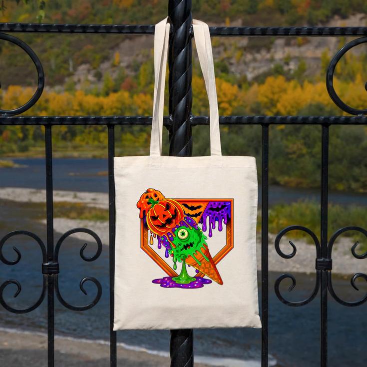Halloween Baseball Ice Cream Drip Boys Girls Youth Canvas Tote Bag