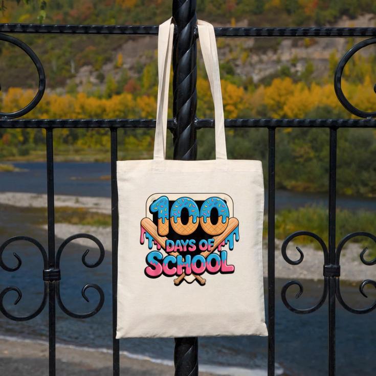 Happy 100 Days Of School Baseball Drip For Kids Teachers Canvas Tote Bag Happy 100 Days Of School Baseball Drip For Kids Teachers Canvas Tote Bag