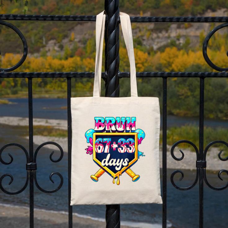 Happy 6733 Days Of School Baseball Drip 100th Day Of School Canvas Tote Bag