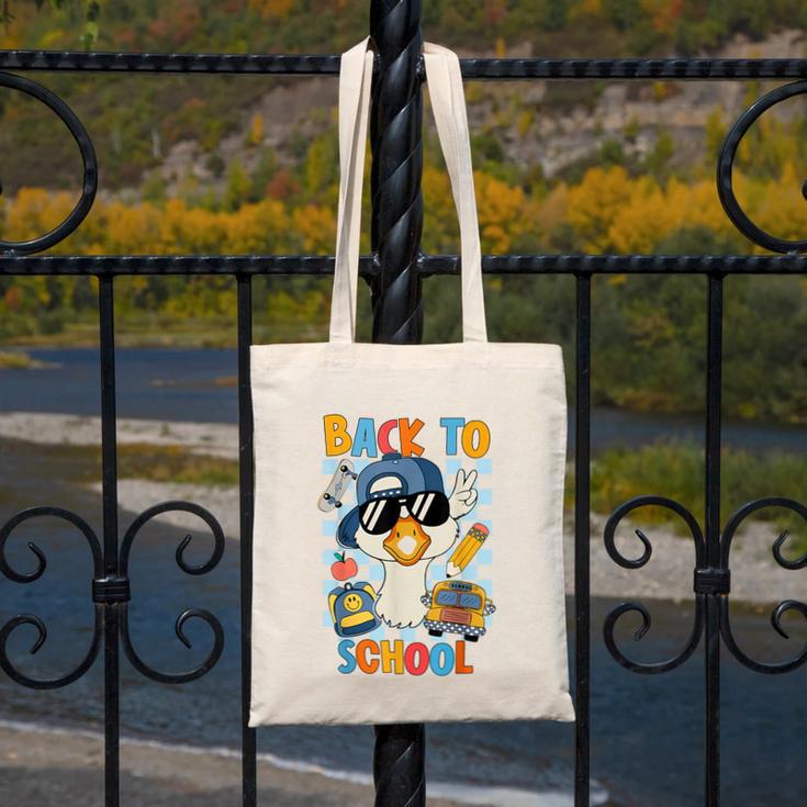 Happy First Day Of School Back To School Goose Boys Kids Canvas Tote Bag Happy First Day Of School Back To School Goose Boys Kids Canvas Tote Bag