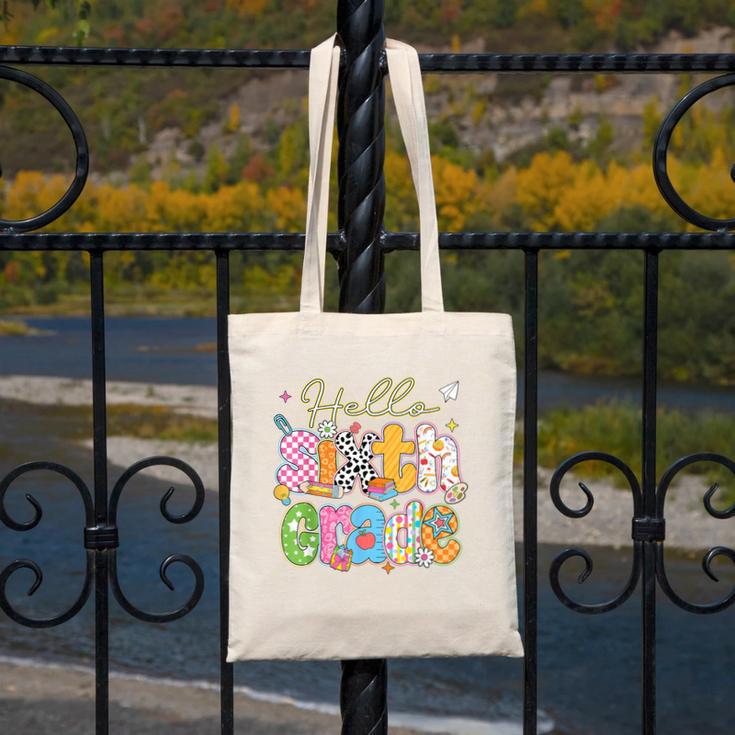 Hello 6th Grade First Day Of School Back To School Boy Girls Canvas Tote Bag Hello 6th Grade First Day Of School Back To School Boy Girls Canvas Tote Bag