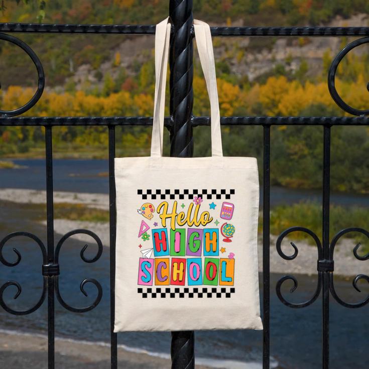 Hello Highshool First Day Of School Back To School Boy Girls Canvas Tote Bag Hello Highshool First Day Of School Back To School Boy Girls Canvas Tote Bag