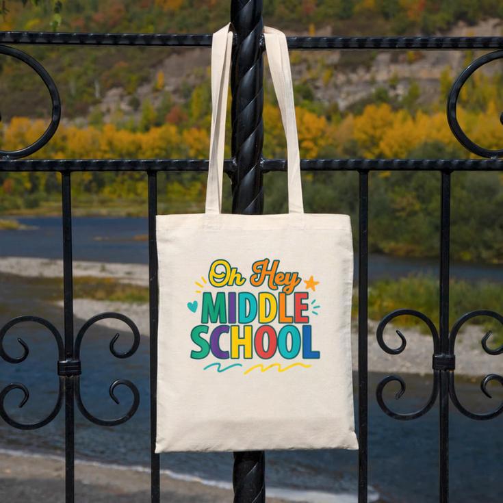 Hey Middle School First Day Back To School Students Canvas Tote Bag Hey Middle School First Day Back To School Students Canvas Tote Bag