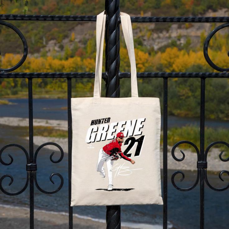 Hunter Greene Cincinnati MLB Baseball Players MLBHGR204M Canvas Tote Bag Hunter Greene Cincinnati MLB Baseball Players MLBHGR204M Canvas Tote Bag
