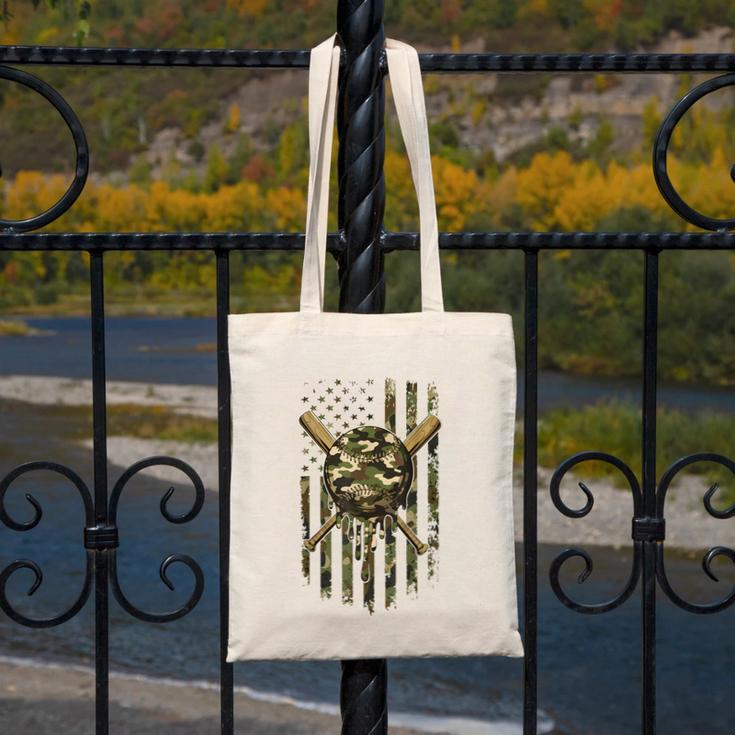 Ice Cream Baseball Drip For Boys Camo USA Flag Camouflage Canvas Tote Bag Ice Cream Baseball Drip For Boys Camo USA Flag Camouflage Canvas Tote Bag
