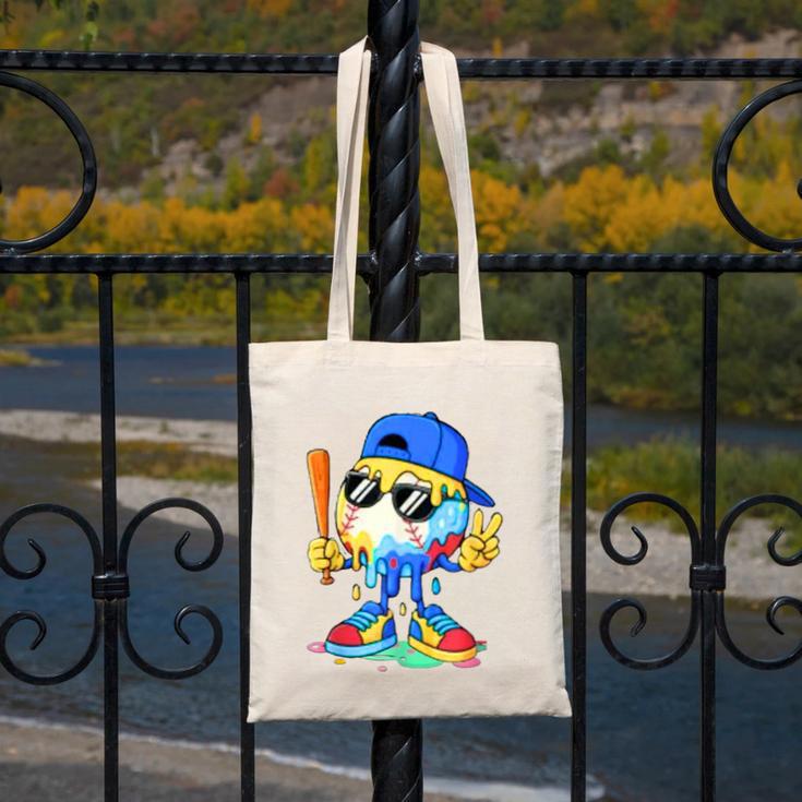 Ice Cream Baseball Drip Spots Sprinkle For Boys Youth Kids Canvas Tote Bag Ice Cream Baseball Drip Spots Sprinkle For Boys Youth Kids Canvas Tote Bag