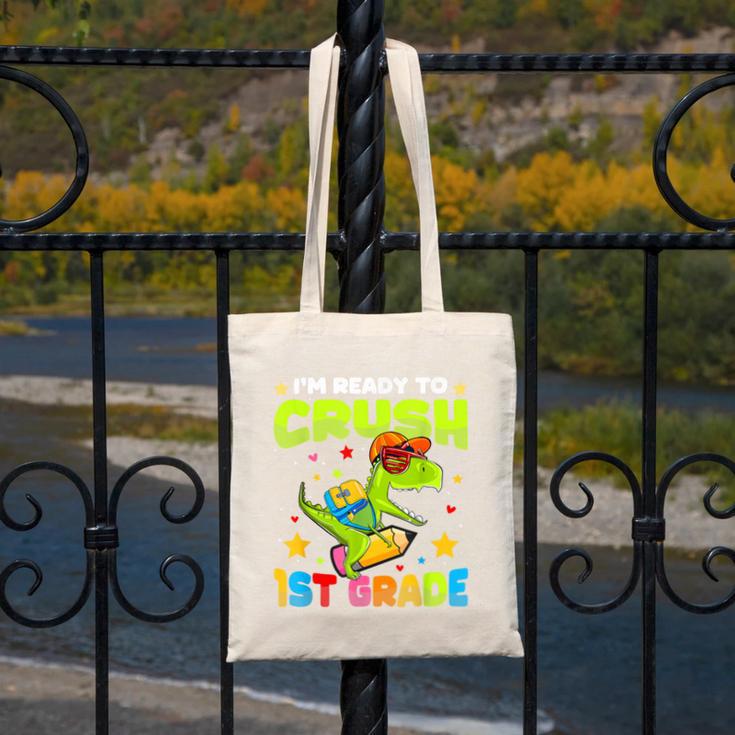 I'm Ready To Crush 1st Grade Dinosaurs Back To School Kids Canvas Tote Bag I'm Ready To Crush 1st Grade Dinosaurs Back To School Kids Canvas Tote Bag