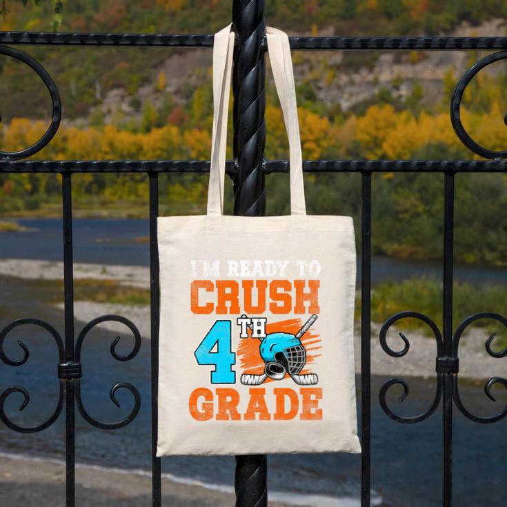 I'm Ready To Crush 4th Grade Hockey Kids Back To School Premium Tri-Blend Canvas Tote Bag I'm Ready To Crush 4th Grade Hockey Kids Back To School Premium Tri-Blend Canvas Tote Bag