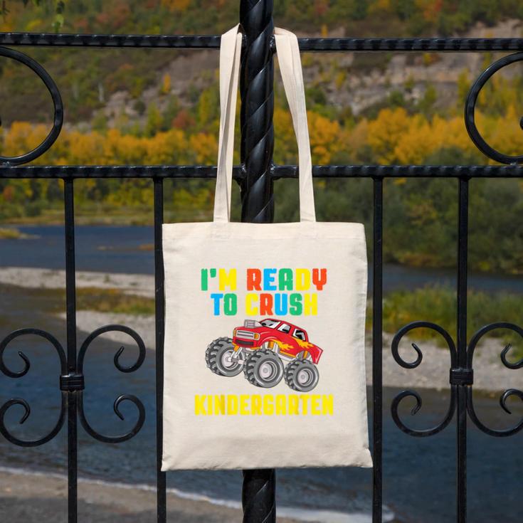 I'm Ready To Crush Kindergarten Dinosaur Back To School Boys Canvas Tote Bag I'm Ready To Crush Kindergarten Dinosaur Back To School Boys Canvas Tote Bag