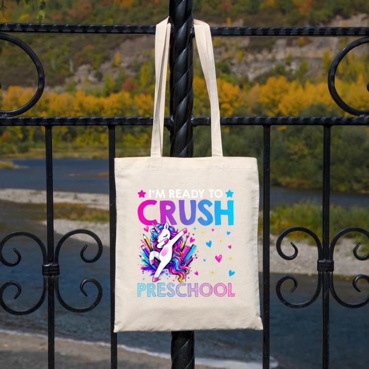 I'm Ready To Crush Preschool Dabbing Unicorn Back To School Canvas Tote Bag I'm Ready To Crush Preschool Dabbing Unicorn Back To School Canvas Tote Bag