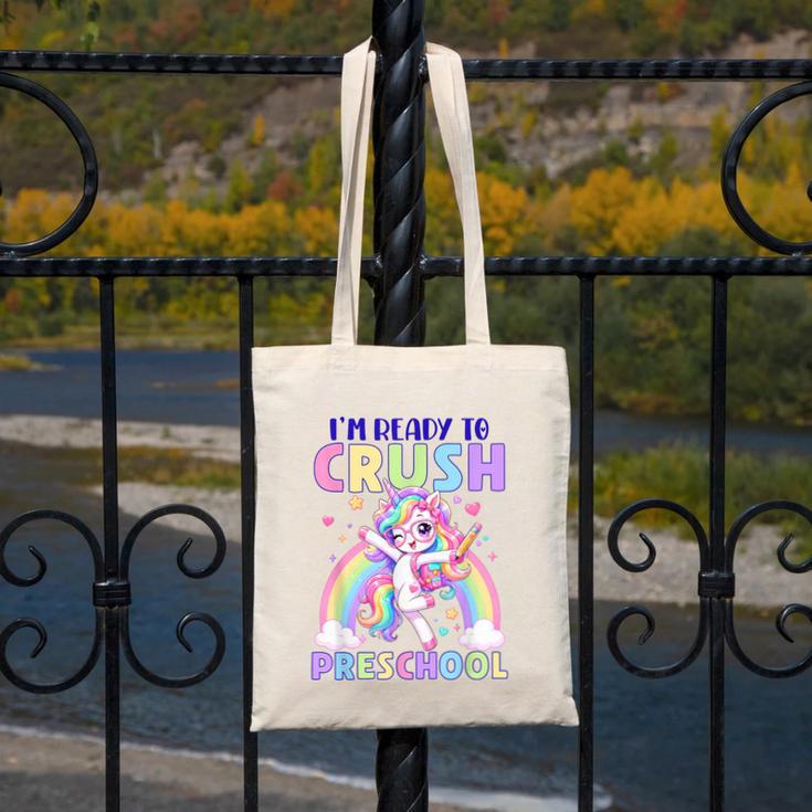 I'm Ready To Crush Preschool Unicorn Girls Back To School Canvas Tote Bag I'm Ready To Crush Preschool Unicorn Girls Back To School Canvas Tote Bag