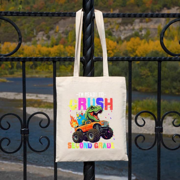 I'm Ready To Crush Second Grade Dinosaur Dino Back To School Canvas Tote Bag I'm Ready To Crush Second Grade Dinosaur Dino Back To School Canvas Tote Bag