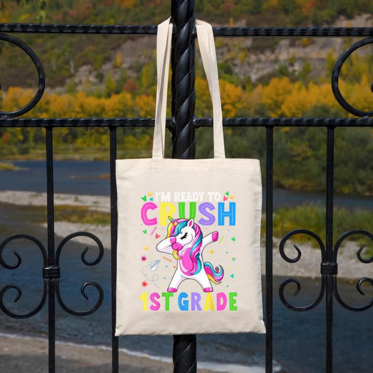 I'm Ready For First Grade Back To School 1st Grade Girls Canvas Tote Bag I'm Ready For First Grade Back To School 1st Grade Girls Canvas Tote Bag