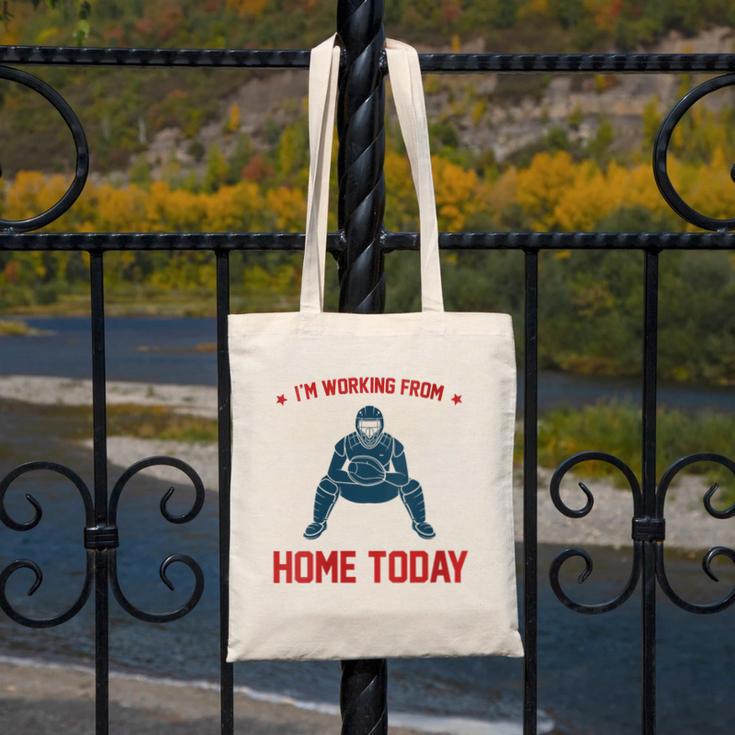 I'm Working From Home Today Baseball Lover Men Women Canvas Tote Bag I'm Working From Home Today Baseball Lover Men Women Canvas Tote Bag