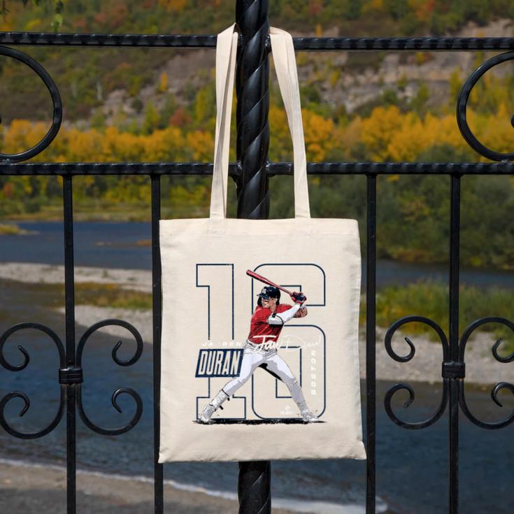 Jarren Duran Boston MLB Baseball Players MLBJDU202M Canvas Tote Bag Jarren Duran Boston MLB Baseball Players MLBJDU202M Canvas Tote Bag