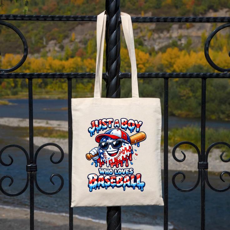 Just A Boy Who Loves Baseball Patriotic Drip For Youth Boys Canvas Tote Bag Just A Boy Who Loves Baseball Patriotic Drip For Youth Boys Canvas Tote Bag