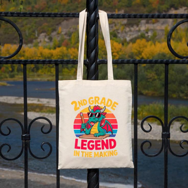 Kids 2nd Grade Dragon Boys Girls Back To School Canvas Tote Bag