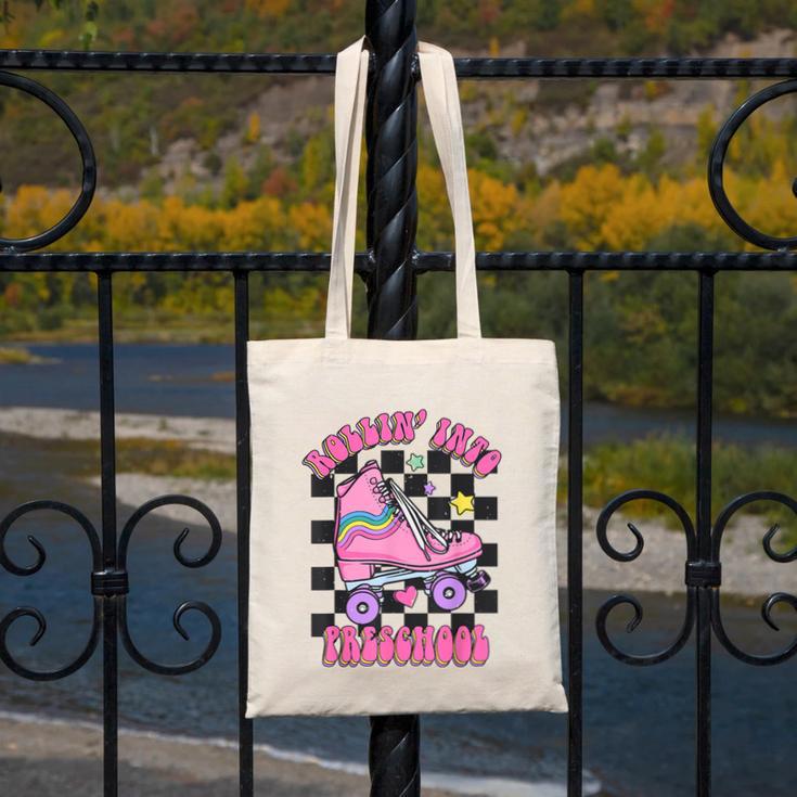 Kids Back To School Skating Rollin Into Preschool Canvas Tote Bag Kids Back To School Skating Rollin Into Preschool Canvas Tote Bag