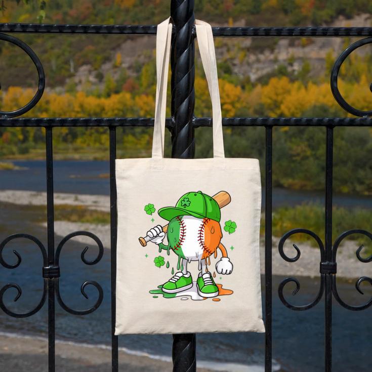 Kids Boys St Patricks Day Irish Flag Kids Baseball Ice Cream Drip Canvas Tote Bag