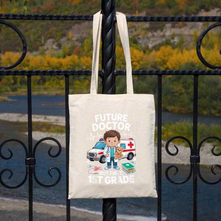 Kids Future Doctor 1st Grade Student Back To School Boy Kids Canvas Tote Bag Kids Future Doctor 1st Grade Student Back To School Boy Kids Canvas Tote Bag