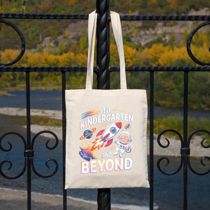 To Kindergarten And Beyond Astronaut Back To School Canvas Tote Bag