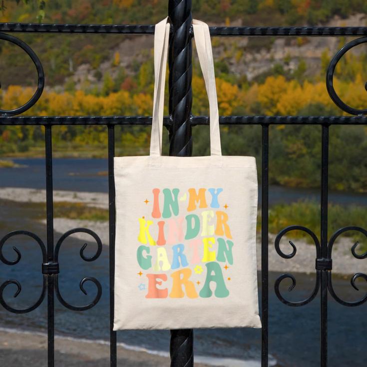 Kindergarten Era Happy Back To School Groovy Kids Boys Girls Canvas Tote Bag