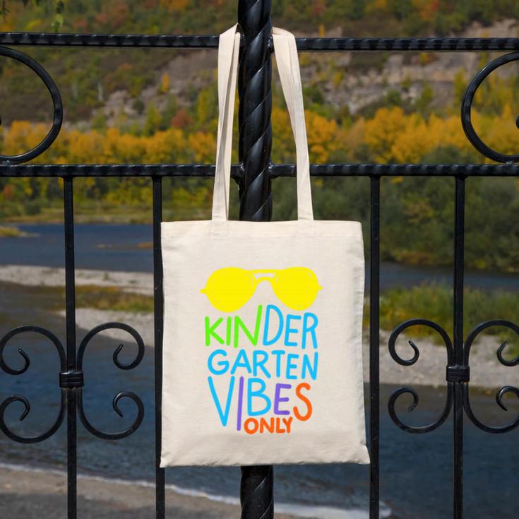 Kindergarten Vibes Only Glow Sunglasses Back To School Canvas Tote Bag Kindergarten Vibes Only Glow Sunglasses Back To School Canvas Tote Bag