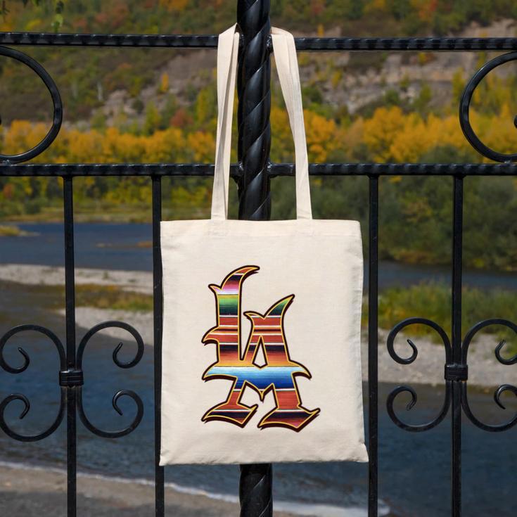 LA Sarape Los Angeles LA Sarape East LA Baseball Mexican Premium Tri-Blend Canvas Tote Bag LA Sarape Los Angeles LA Sarape East LA Baseball Mexican Premium Tri-Blend Canvas Tote Bag