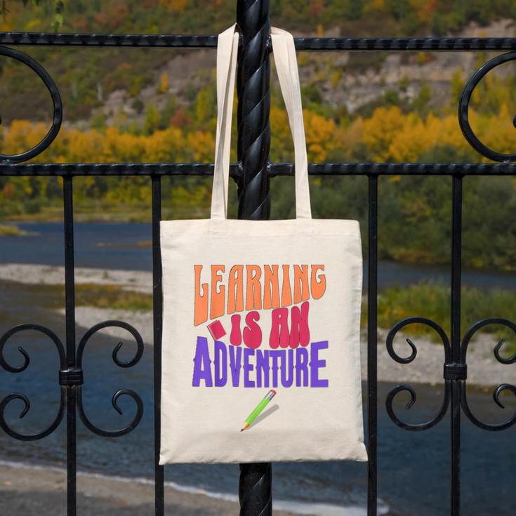 Learning Back To School Is a Motivational Canvas Tote Bag Learning Back To School Is a Motivational Canvas Tote Bag