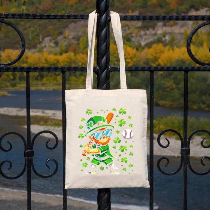 Leprechaun Playing Baseball Happy St Patricks Day Men Boys Canvas Tote Bag Leprechaun Playing Baseball Happy St Patricks Day Men Boys Canvas Tote Bag