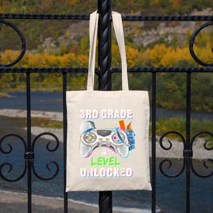 Level 3rd Grade Unlocked Back To School First Day Boys Kids Canvas Tote Bag Level 3rd Grade Unlocked Back To School First Day Boys Kids Canvas Tote Bag