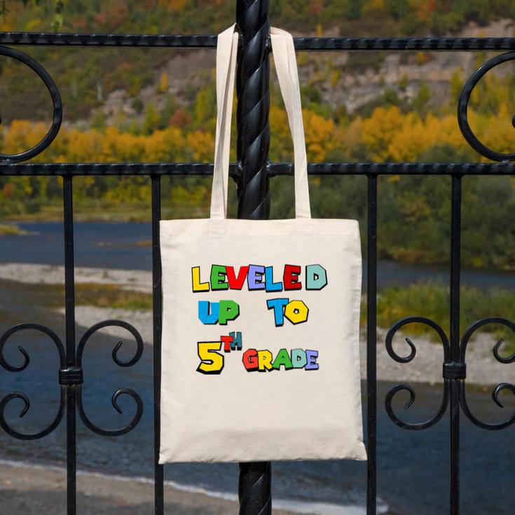 Leveled Up To 5th Grade Back To School Kids Boys Premium Tri-Blend Canvas Tote Bag Leveled Up To 5th Grade Back To School Kids Boys Premium Tri-Blend Canvas Tote Bag