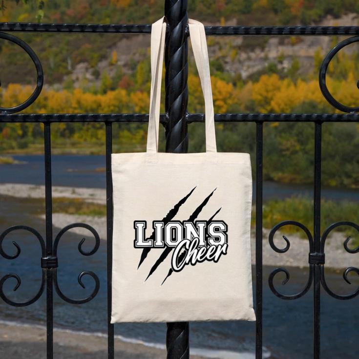 Lions Cheer Back To School Cheerleading Team Spirit Canvas Tote Bag