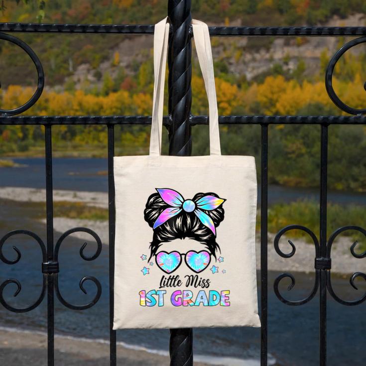 Little Miss 1st Grade Messy Bun Back To School Girls Kids Canvas Tote Bag Little Miss 1st Grade Messy Bun Back To School Girls Kids Canvas Tote Bag
