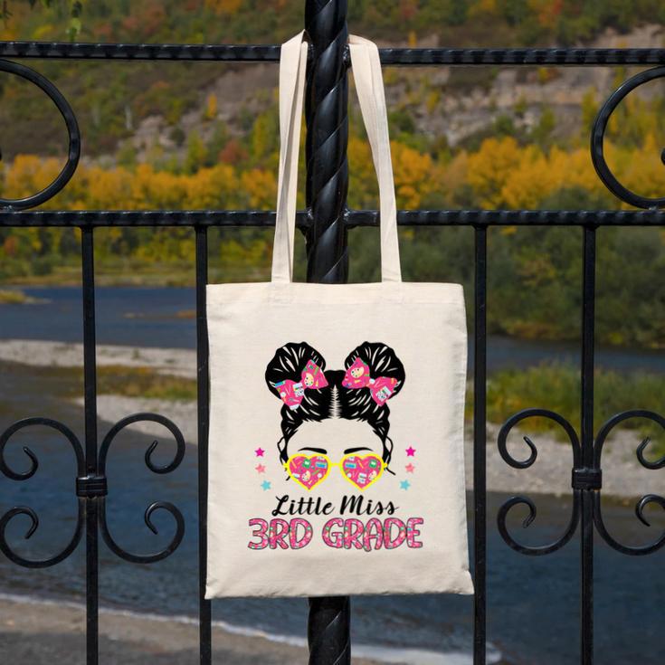 Little Miss 3rd Grade Messy Bun Back To School Canvas Tote Bag Little Miss 3rd Grade Messy Bun Back To School Canvas Tote Bag