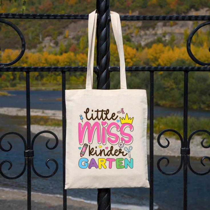 Little Miss Kindergarten First Day Back To School Girls Cute Canvas Tote Bag Little Miss Kindergarten First Day Back To School Girls Cute Canvas Tote Bag