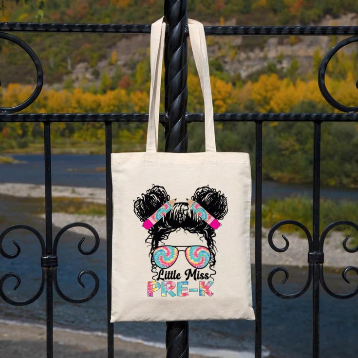 Little Miss Pre-K Girls Back To School Messy Bun Performance Canvas Tote Bag Little Miss Pre-K Girls Back To School Messy Bun Performance Canvas Tote Bag