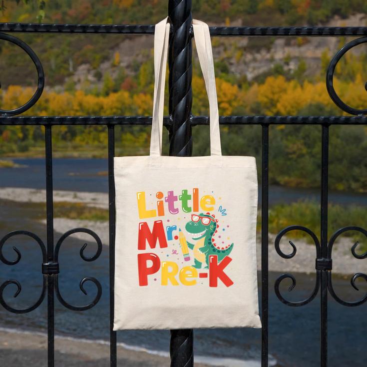 Little Mr Pre-K Dino Back To School Canvas Tote Bag Little Mr Pre-K Dino Back To School Canvas Tote Bag