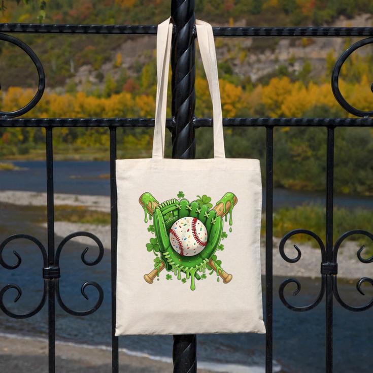 Lucky Shamrock Baseball Gloves Drip St Patrick's Day Boys Canvas Tote Bag Lucky Shamrock Baseball Gloves Drip St Patrick's Day Boys Canvas Tote Bag