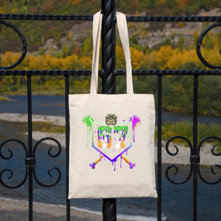 Mardi Gras Baseball Carnival Party Ice Cream Drip Boys Canvas Tote Bag Mardi Gras Baseball Carnival Party Ice Cream Drip Boys Canvas Tote Bag