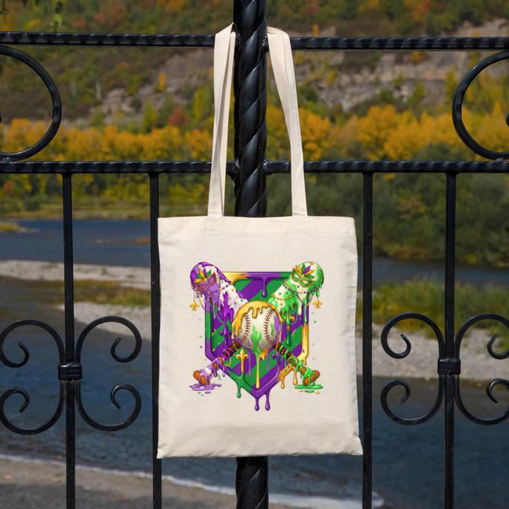 Mardi Gras Ice Cream Drip Baseball Sports For Men Women Kids Canvas Tote Bag Mardi Gras Ice Cream Drip Baseball Sports For Men Women Kids Canvas Tote Bag