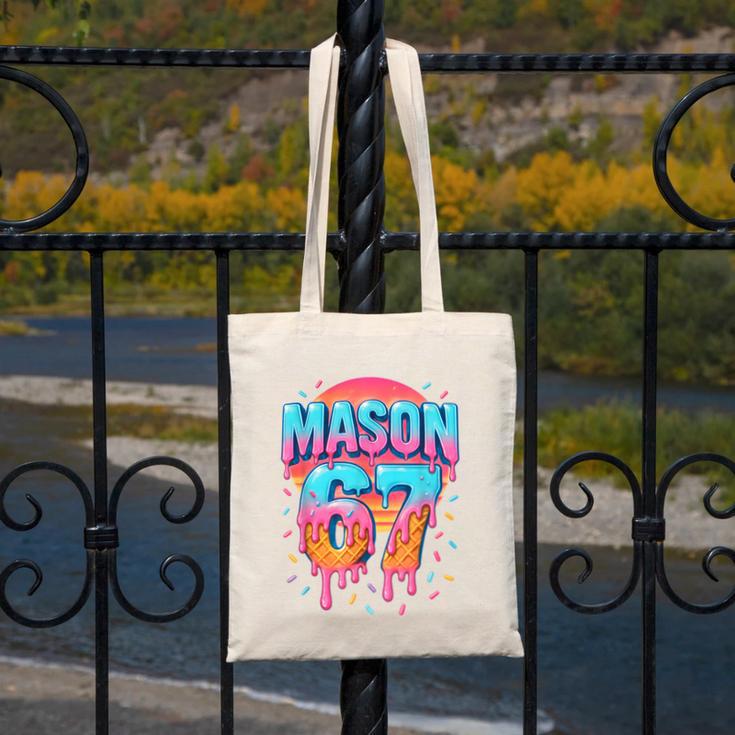 Mason 67 Costume Ice Cream Baseball Drip 6 7 Meme Six Seven Canvas Tote Bag