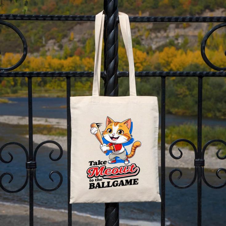 Take Meowt To The Ball Game Tee Slugger Cat Baseball Canvas Tote Bag Take Meowt To The Ball Game Tee Slugger Cat Baseball Canvas Tote Bag