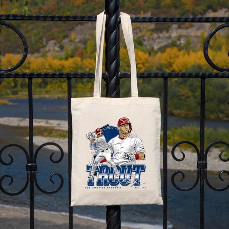 Mike Trout Los Angeles A MLB Baseball Players MLBMTR302N Canvas Tote Bag Mike Trout Los Angeles A MLB Baseball Players MLBMTR302N Canvas Tote Bag