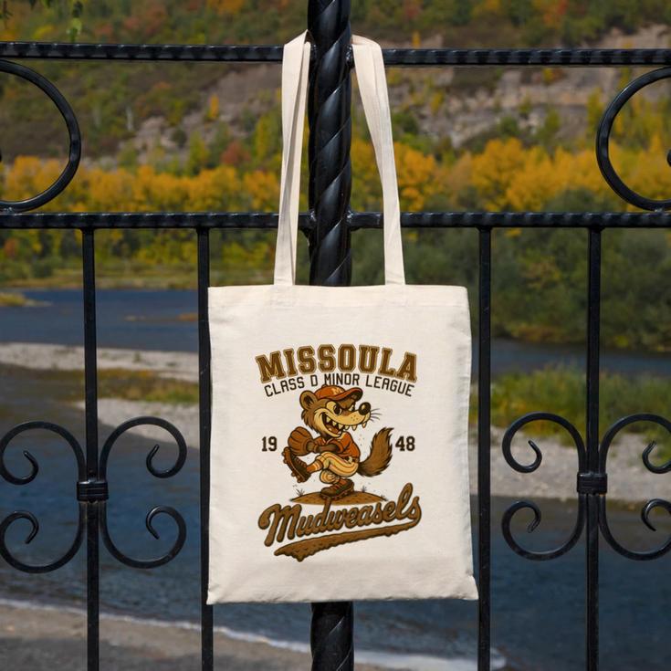 Missoula Mudweasels Retro Minor League Baseball Canvas Tote Bag