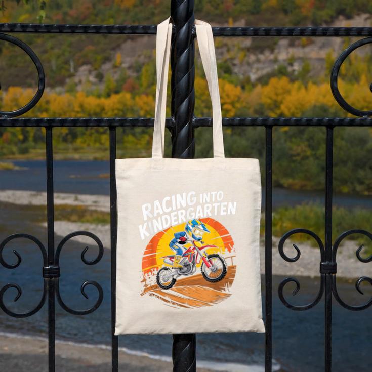 Motocross Back To School Dirt Bike Racing Into Kindergarten Canvas Tote Bag