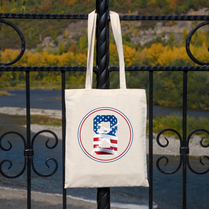 Number 8 Years Baseball 8TH Birthday Canvas Tote Bag