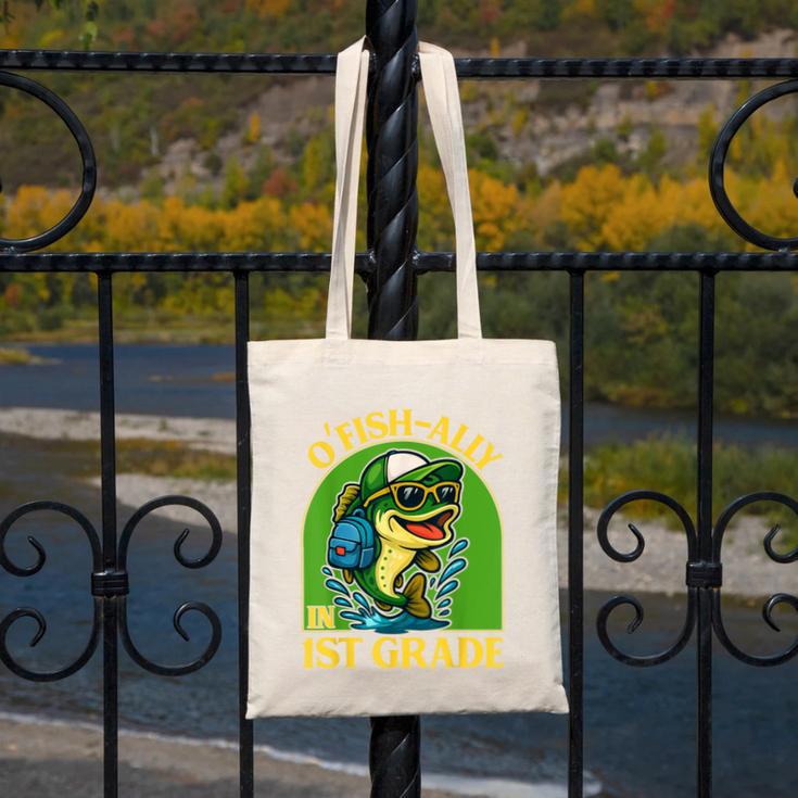 O-Fish-Ally In 1st Grade Back To School Fish Canvas Tote Bag O-Fish-Ally In 1st Grade Back To School Fish Canvas Tote Bag