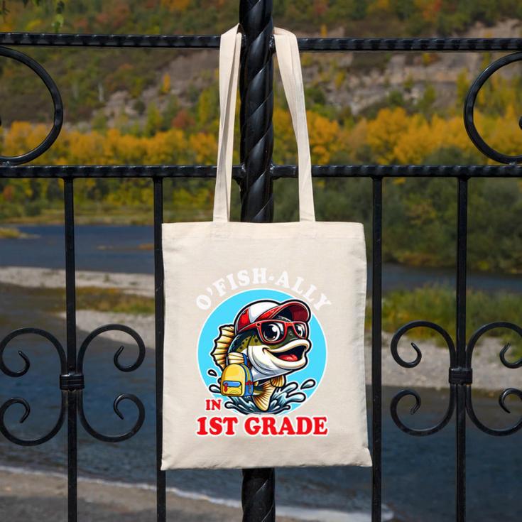 O’Fish-Ally a 1st Grade Mom Back To School Premium Tri-Blend Canvas Tote Bag